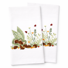 Load image into Gallery viewer, Portuguese Embroidered Cotton Tea Towels – Set of 2, 100% Cotton (28" x 20.5") - Chesnuts