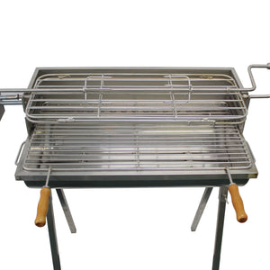Aisi 304 Stainless Steel Large BBQ Grill with Motor and Accessories, Handmade and Welded in Portugal