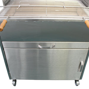 Aisi 304 Stainless Steel Large BBQ Grill with Motor and Accessories, Handmade and Welded in Portugal, Brick Lined
