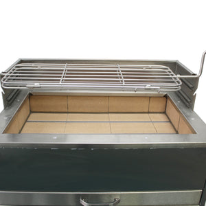 Aisi 304 Stainless Steel Large BBQ Grill with Motor and Accessories, Handmade and Welded in Portugal, Brick Lined