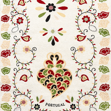 Load image into Gallery viewer, Portuguese Viana Heart Table Runner – Floral Design, Made in Portugal (54" x 17.25")
