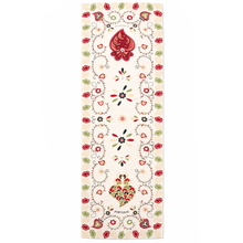 Load image into Gallery viewer, Portuguese Viana Heart Table Runner – Floral Design, Made in Portugal (54" x 17.25")