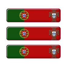 Load image into Gallery viewer, Portugal Rectangular Flag Domed Stickers – FPF Design, Set of 3