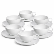 Load image into Gallery viewer, Vista Alegre Domo White Tea Cup and Saucer, Set of 6
