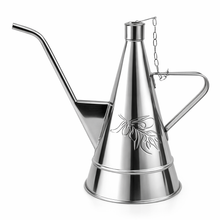 Load image into Gallery viewer, Stainless Steel Olive Oil Dispenser Almotolia -Traditional Portuguese Oil Can Kitchen Drizzle Bottle with Spout