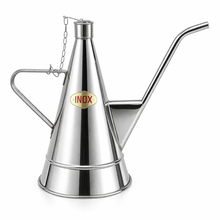 Load image into Gallery viewer, Stainless Steel Olive Oil Dispenser Almotolia -Traditional Portuguese Oil Can Kitchen Drizzle Bottle with Spout