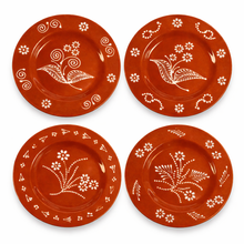 Load image into Gallery viewer, Socerâmica Hand-Painted Terracotta Dinner Plates, Set of 4, Made in Portugal