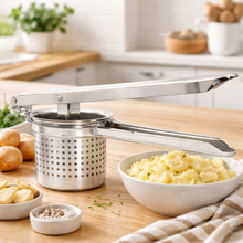 Load image into Gallery viewer, Stainless Steel Potato Ricer – Traditional Handheld Masher for Smooth Potatoes & Vegetables