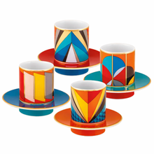 Load image into Gallery viewer, Vista Alegre Futurismo Coffee Cup and Saucer, Set of 4
