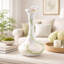 Load image into Gallery viewer, Lily Vine Porcelain Vase – Floral Decorative Vase
