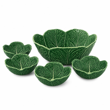 Load image into Gallery viewer, Bordallo Pinheiro Cabbage 5 Piece Salad Serving Set