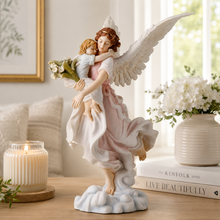 Load image into Gallery viewer, Guardian Angel Watching Over Child Statue – Peaceful Angel Figurine