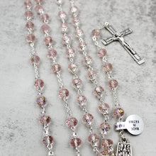 Load image into Gallery viewer, Our Lady of Fatima Rosary with Light Pink Beads, Medallion, and Case