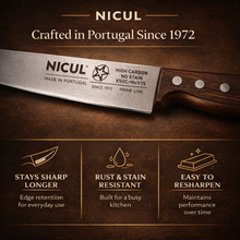 Load image into Gallery viewer, Nicul Portuguese Stainless Steel Utility Knife – Wooden Handle, Multiple Sizes