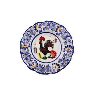 Traditional Portuguese Blue Floral Rooster 6" Decorative Plate