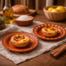 Load image into Gallery viewer, Socerâmica Hand-Painted Terracotta Dessert Plates, Set of 4, Made in Portugal