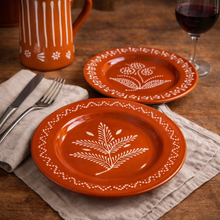 Load image into Gallery viewer, Socerâmica Hand-Painted Terracotta Dinner Plates, Set of 4, Made in Portugal