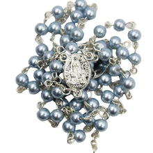 Load image into Gallery viewer, Our Lady of Fatima Made in Portugal Blue Pearl Shiny Beads Rosary