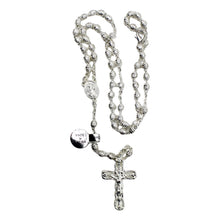 Load image into Gallery viewer, Silver Plated Circular Beads Made in Portugal Our Lady of Fatima Religious Necklace
