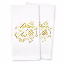 Load image into Gallery viewer, Portuguese Embroidered Cotton Tea Towels – Set of 2, 100% Cotton (28" x 20.5") - Fátima é Amor