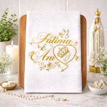 Load image into Gallery viewer, Portuguese Embroidered Cotton Tea Towels – Set of 2, 100% Cotton (28" x 20.5") - Fátima é Amor