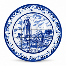 Load image into Gallery viewer, Hand-Painted Portuguese Ceramic Azulejo Plate – Fatima Design, 7.5"