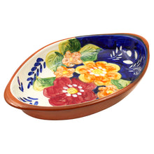 Load image into Gallery viewer, Xarazarte Primavera Floral Small Serving Platter, Hand-Painted Terracotta