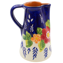 Load image into Gallery viewer, Xarazarte Primavera Floral Pitcher, Hand-Painted Terracotta