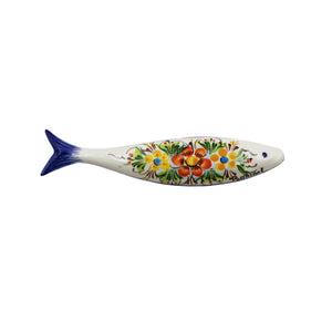 Hand-Painted Traditional Floral Ceramic Portuguese Sardine, Small