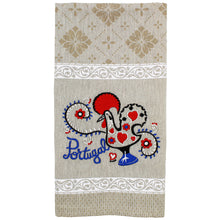 Load image into Gallery viewer, Traditional Portuguese Good Luck Rooster White & Beige Cotton Kitchen Dish Towel, Set of 2