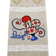 Load image into Gallery viewer, Traditional Portuguese Good Luck Rooster White &amp; Beige Cotton Kitchen Dish Towel, Set of 2

