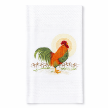 Load image into Gallery viewer, Portuguese Embroidered Cotton Tea Towels – Set of 2, 100% Cotton (28" x 20.5") - Crowing Rooster