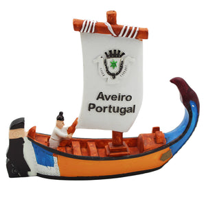 Traditional Aveiro Portugal Moliceiro Boat Figurine
