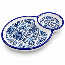 Load image into Gallery viewer, Portuguese Azulejo Ceramic Olive Dish with Pit Holder