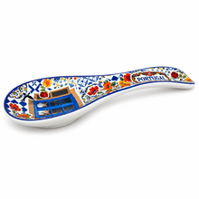 Load image into Gallery viewer, Portuguese Ceramic Spoon Rest – Azulejo Window Design, 10.5"