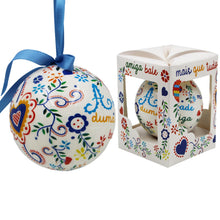 Load image into Gallery viewer, Traditional Viana Valentine Handkerchief Themed Christmas Ornament