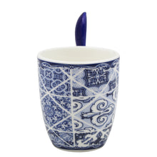 Load image into Gallery viewer, Portuguese Azulejo Blue Tile Patterned Ceramic Espresso Set with Stirring Spoon and Gift Box
