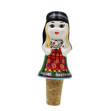 Load image into Gallery viewer, Traditional Nazare Portugal Green Rancho Dancer Bottle Stopper

