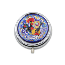 Load image into Gallery viewer, Vibrant Portuguese Icons Pill Box - Compact 3-Compartment Organizer