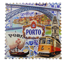 Load image into Gallery viewer, Porto Landmark Scenes Wooden Coasters - Set of 6 with Holder