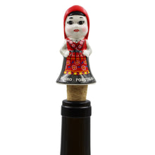 Load image into Gallery viewer, Traditional Minho Portugal Red Rancho Dancer Bottle Stopper
