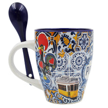 Load image into Gallery viewer, Traditional Portugal Icons Themed Ceramic Coffee Mug with Spoon and Gift Box