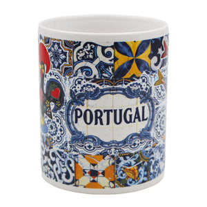 Traditional Portugal Icons Blue Ceramic Mug with Gift Box