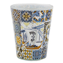 Load image into Gallery viewer, Traditional Porto Portugal Blue Tile Azulejo Shot Glasses, Set of 2