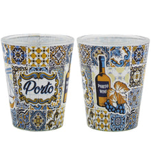 Load image into Gallery viewer, Traditional Porto Portugal Blue Tile Azulejo Shot Glasses, Set of 2