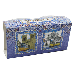 Traditional Lisboa Portugal Blue Tile Azulejo Shot Glasses, Set of 2