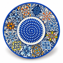 Load image into Gallery viewer, Ceramic Garlic & Tomato Grater Plate – Azulejo Tile Design, 5"