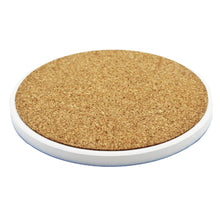 Load image into Gallery viewer, Set of 4 Ceramic Coasters with Cork Backing – Traditional Portuguese Imagery, Azulejo Background, Rooster & Sardine Design