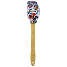 Load image into Gallery viewer, Portuguese Icons Azulejo Silicone Baking Spatula with Wooden Handle