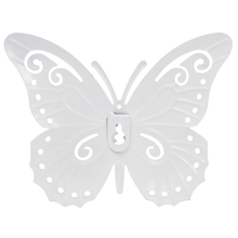 Load image into Gallery viewer, Portuguese Azulejo Metal Butterfly Wall Decor – Blue Tile Design Hanging Accent